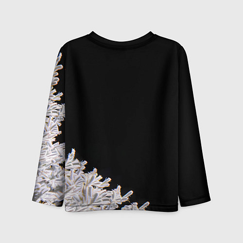 Детский лонгслив Новогодняя лошадь в круглых очках / 3D-принт – фото 2