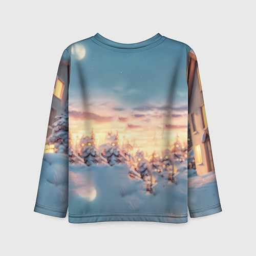 Детский лонгслив Счастливая новогодняя лошадь / 3D-принт – фото 2