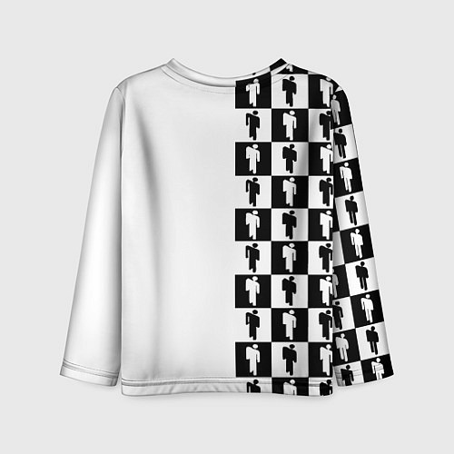 Детский лонгслив Ювентус паттерн люди / 3D-принт – фото 2