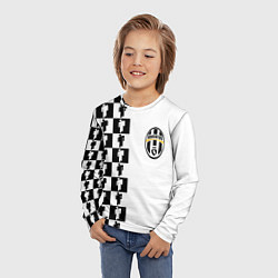 Лонгслив детский Ювентус паттерн люди, цвет: 3D-принт — фото 2