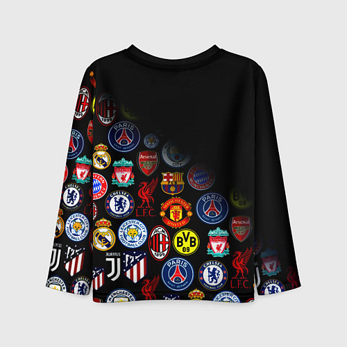 Детский лонгслив Манчестер логотипы команд / 3D-принт – фото 2