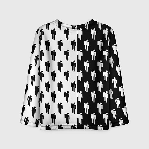 Детский лонгслив Borussia черно белые люди / 3D-принт – фото 2