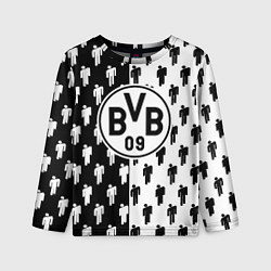 Детский лонгслив Borussia черно белые люди