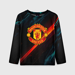 Детский лонгслив Манчестер Юнайтед абстракция