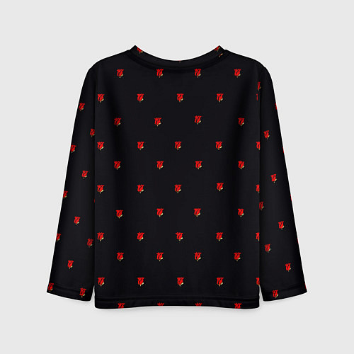 Детский лонгслив Манчестер Юнайтед розы текстура / 3D-принт – фото 2