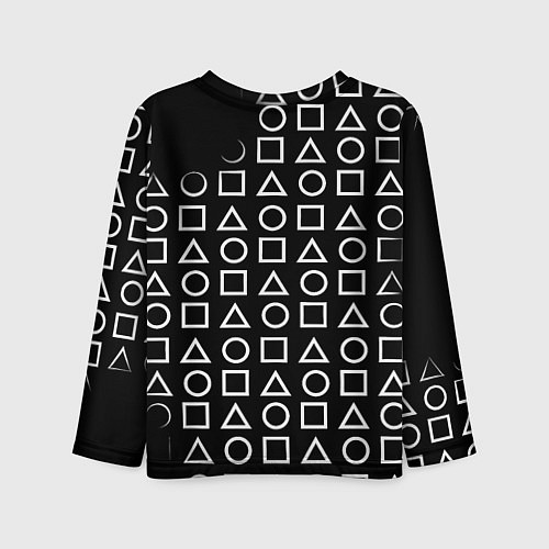 Детский лонгслив Borussia геометрия черно белая / 3D-принт – фото 2