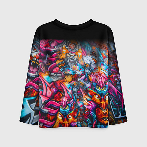 Детский лонгслив Sphynx on a graffiti background / 3D-принт – фото 2