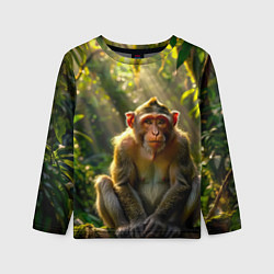 Лонгслив детский Лесная обезьянка, цвет: 3D-принт