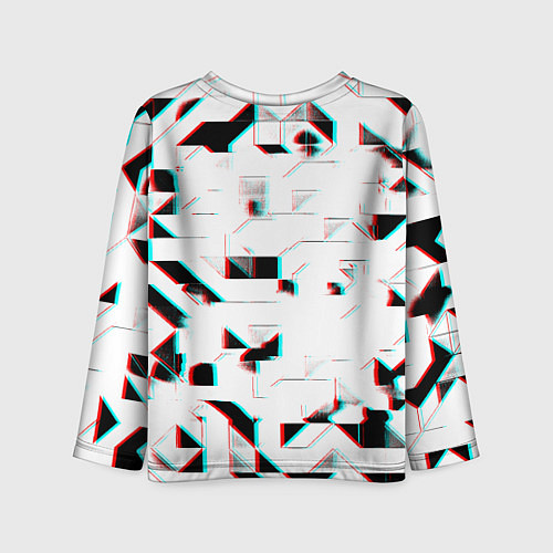 Детский лонгслив Ювентус геометрия глитч / 3D-принт – фото 2