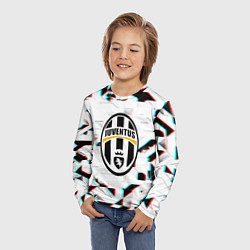 Лонгслив детский Ювентус геометрия глитч, цвет: 3D-принт — фото 2