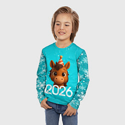 Лонгслив детский Голова лошадки, цвет: 3D-принт — фото 2