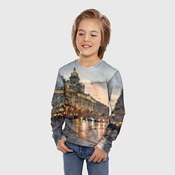 Лонгслив детский Санкт-Петербург - мокрый снег, цвет: 3D-принт — фото 2