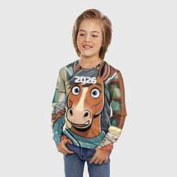 Лонгслив детский А вот и 2026 год, цвет: 3D-принт — фото 2