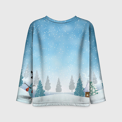 Детский лонгслив Лошадка с гирляндой прыгает через оливье / 3D-принт – фото 2