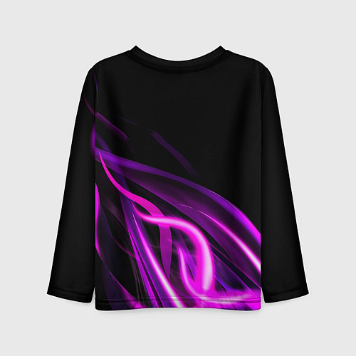 Детский лонгслив Барселона неоновый огонь текстура / 3D-принт – фото 2