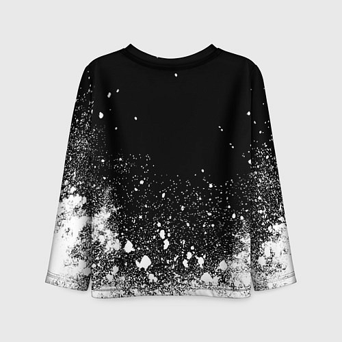 Детский лонгслив Ювентус всплеск белых красок / 3D-принт – фото 2