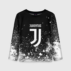 Детский лонгслив Ювентус всплеск белых красок