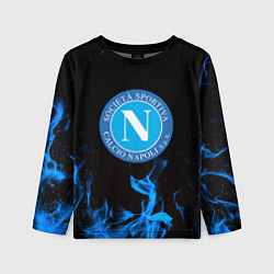 Детский лонгслив Наполи синий огонь