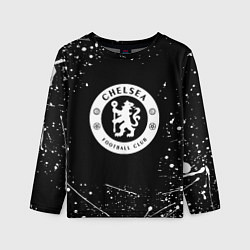 Детский лонгслив Челси белые краски всплеск
