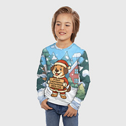 Лонгслив детский Я был хорошим мальчиком весь год - собачка, цвет: 3D-принт — фото 2