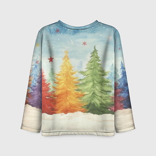 Детский лонгслив Санта с котенком / 3D-принт – фото 2