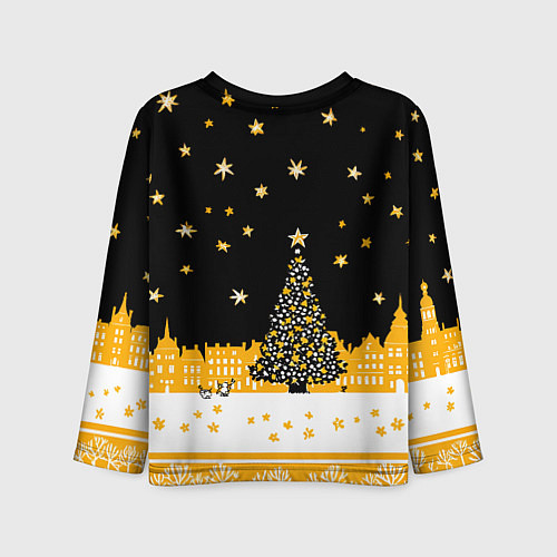 Детский лонгслив Красная огненная лошадь панк 2026 / 3D-принт – фото 2