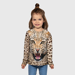 Лонгслив детский Взгляд леопарда, цвет: 3D-принт — фото 2
