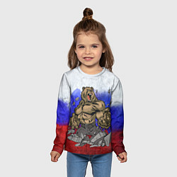 Лонгслив детский Русский медведь, цвет: 3D-принт — фото 2