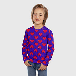 Лонгслив детский Hearts Pattern, цвет: 3D-принт — фото 2