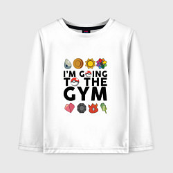 Лонгслив хлопковый детский Pokemon Im going to the gym (black), цвет: белый