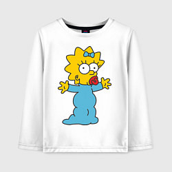 Лонгслив хлопковый детский Maggie Simpson, цвет: белый