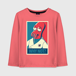 Лонгслив хлопковый детский Zoidberg: Why not?, цвет: коралловый