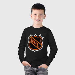 Лонгслив хлопковый детский NHL, цвет: черный — фото 2