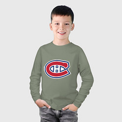 Лонгслив хлопковый детский Montreal Canadiens, цвет: авокадо — фото 2