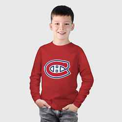 Лонгслив хлопковый детский Montreal Canadiens, цвет: красный — фото 2