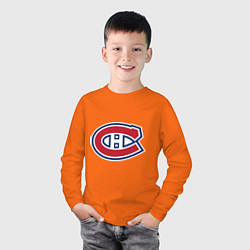 Лонгслив хлопковый детский Montreal Canadiens, цвет: оранжевый — фото 2