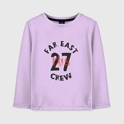 Лонгслив хлопковый детский Far East 27 Crew, цвет: лаванда
