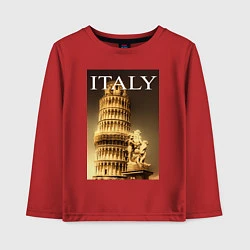 Лонгслив хлопковый детский Leaning tower of Pisa, цвет: красный