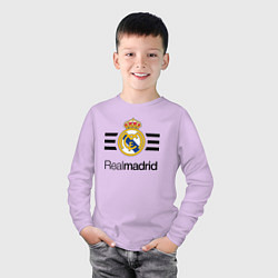 Лонгслив хлопковый детский Real Madrid Lines, цвет: лаванда — фото 2