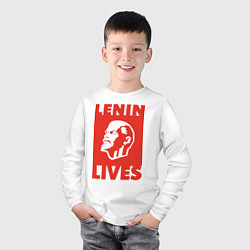 Лонгслив хлопковый детский Lenin Lives, цвет: белый — фото 2