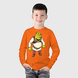 Лонгслив хлопковый детский Shrek 3, цвет: оранжевый — фото 2