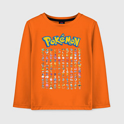 Лонгслив хлопковый детский Pokemon Heroes, цвет: оранжевый