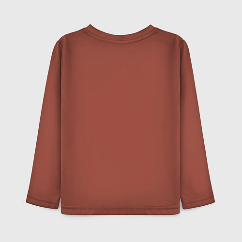 Детский лонгслив Черный кот / Кирпичный – фото 2