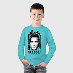 Лонгслив хлопковый детский EQ: Alesso, цвет: бирюзовый — фото 2