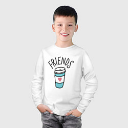 Лонгслив хлопковый детский Best friends, цвет: белый — фото 2