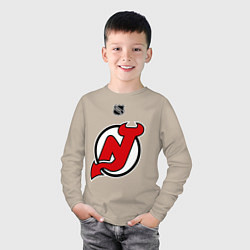 Лонгслив хлопковый детский New Jersey Devils: Kovalchuk 17, цвет: миндальный — фото 2