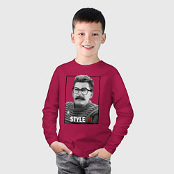 Лонгслив хлопковый детский Stalin: Style in, цвет: маджента — фото 2