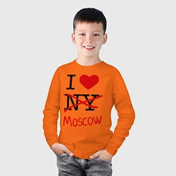 Лонгслив хлопковый детский I love Moscow, цвет: оранжевый — фото 2