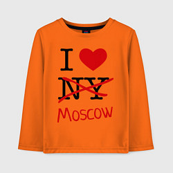 Лонгслив хлопковый детский I love Moscow, цвет: оранжевый