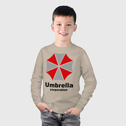 Лонгслив хлопковый детский Umbrella corporation, цвет: миндальный — фото 2